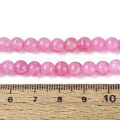 オンブレ効果の染色クラックルガラスビーズ連売り  天然石風  ラウンド  ショッキングピンク  6~6.5mm  穴：0.8~1mm  約138~146個/連  29.92~31.89インチ（76~81cm）&nbsp;GLAA-Q106-01A-B08