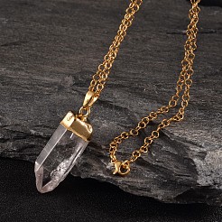 Cristal naturel pendentifs bullet&nbsp;NJEW-JN01525