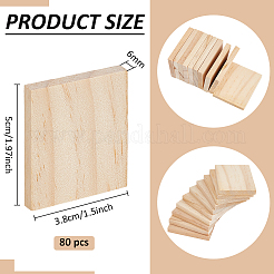 Fette di legno di pino grezzo a forma rettangolare&nbsp;WOOD-WH0002-63A