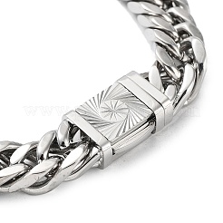 Не тускнеющие браслеты из кубинской цепи из нержавеющей стали 304 для мужчин и женщин BJEW-D031-10P