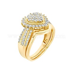 2 pz lega con anelli per dita in strass di cristallo&nbsp;FS-WG59BB6-02