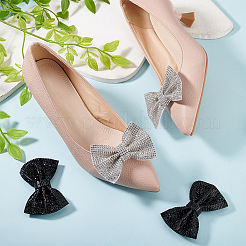 4 шт. 2-цветные съемные пряжки для обуви со стразами в виде банта FIND-GO0002-31