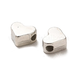CCBプラスチックビーズ  ハート  プラチナ  5.5x7x3.5mm  穴：1.8mm&nbsp;CCB-A001-07P
