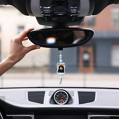 6 шт. 6-цветный цветочный поликоттоновый автомобильный фотоподвесной декор&nbsp;AJEW-FH0006-84