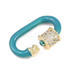 Овальные винтовые карабины с микропаве из прозрачного кубического циркония из латуни&nbsp;KK-B167-01A-03G