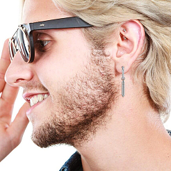 16 шт. 8 серьги-кольца из нержавеющей стали 304 и 201 с булавками из нержавеющей стали EJEW-FI0002-92