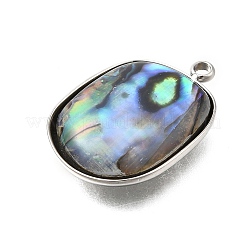 Подвески из натуральной ракушки пауа из нержавеющей стали 304 STAS-Z125-01B-P