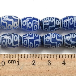 Blaue Dzi-Perlenstränge im tibetischen Stil&nbsp;TDZI-NH0001-C12-01