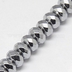 Гальванизировать немагнитных синтетический гематит бисер пряди&nbsp;G-J161-6x4mm-02