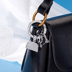 1 шт. брелки с пружинными кольцами из сплава со стразами своими руками&nbsp;FIND-TA0008-54C-P