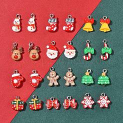 24шт 12 стиля рождественская тема непрозрачные подвески из смолы&nbsp;RESI-FS0001-86B