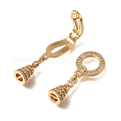 Micro pavé di ottone trasparente cubic zirconia piegato su fermagli&nbsp;CU-CBA4292-02G