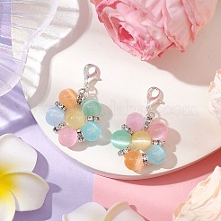 Цветочные подвески из натуральных и окрашенных селенитовых бусин HJEW-TA00242