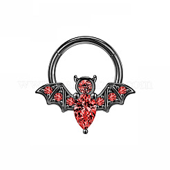 Кольца для носа из нержавеющей стали 304 со стразами Siam в виде летучей мыши на Хэллоуин&nbsp;WG0E020-02