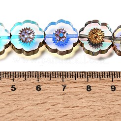 Brins de perles de verre transparentes galvanisées&nbsp;GL-CBA98F0-05D