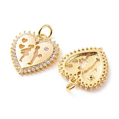 Кулоны из латуни с микропаве ZIRC-P094-19G-RS