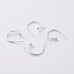 304ステンレススチールハーフフープピアス  銀  19x16x3mm  ピン：0.8mm&nbsp;STAS-Z028-B01-S