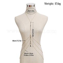 Многослойные цепи для тела из железа и черного стекла для женщин WGFBD6B-01