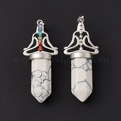 Большие заостренные подвески из синтетического говлита G-I342-01P-11