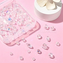 100шт 15 стиля прозрачные гальванические стеклянные граненые бусины&nbsp;EGLA-YW0003-03