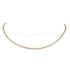 Collar de cadena Singapur de acero inoxidable 304 con cadena Figaro para mujer&nbsp;NJEW-JN05591