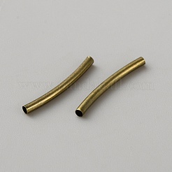 真鍮製カーブチューブビーズ  アンティークブロンズ  20x2mm  穴：1.5mm&nbsp;KK-WH0103-003B-AB