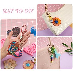 DIYペンダントシリコンモールド  UVレジン＆エポキシ樹脂ジュエリー作り  304ステンレススチール製スプリットキーリングとオープン丸カン  ミックスカラー  型：44~85x29.5~100x6~11mm  内径：6~66x8~89mm  穴：3~10.5mm  5pc&nbsp;DIY-SZ0005-49