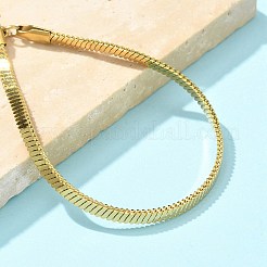 女性用304ステンレススチールスネークチェーンブレスレット  18KGP本金メッキ  7x1/8インチ（17.7x0.35cm）&nbsp;LS-BJEW-U019-04G-02