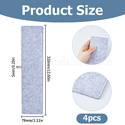 フェルトバッグ底マット  長方形  グレー  320x79x5mm&nbsp;DIY-WH0750-348B