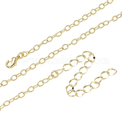 Collane da donna con catena a maglia cavo testurizzata in ottone da 3 mm&nbsp;KK-CBA4FD4-12G