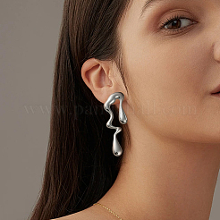 2 пара сережек-гвоздиков из двухцветного сплава для женщин&nbsp;EJEW-GO0002-11