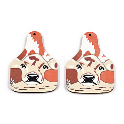 Большие подвески из липы с односторонним принтом&nbsp;WOOD-N006-197C