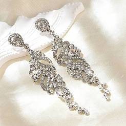 Серьги-гвоздики с кисточкой из цинкового сплава со стразами для женщин&nbsp;EJEW-S251-01P