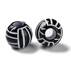 Непрозрачные акриловые европейские бусины с распылением SACR-P031-06B-01