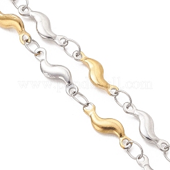 Herstellung eines zweifarbigen Armbands aus gewelltem Stabgliederkettchen aus Edelstahl 304&nbsp;AJEW-JB01592