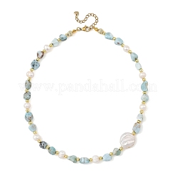 Braccialetti con pepite di larimar naturale&nbsp;NJEW-JN06574-02