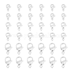 Unicraftale 36Pcs 3 Styles 304 Stainless Steel Lobster Claw Clasps, 925 Sterling Silver Plated, 9~15x5.5~9x3~4mm, Hole: 1.2~1.8mm, 12pcs/style