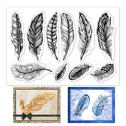 GLOBLELAND Bird Feathers Clear Stamps Animal Feathers Silicone Clear Stamp Transparent Stamp Seals for Cards Making DIY Scrapbooking Photo Journal Album Decoration