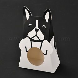 Ausgehöhlte Sichtpapierschachteln Nougat-Keks-Süßigkeitsschachteln, Hundeform, Schwarz, 172x103x54 mm