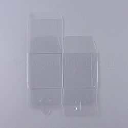 Cajas plegables de pvc transparente, para embalaje de dulces artesanales cajas de regalo de favor de fiesta de bodas, Claro, 7x7x7 cm
