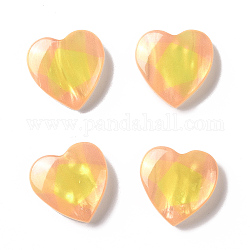 Cabochon stampati in resina opaca, cuore, oro, Modello geometrico, 16x16x5mm
