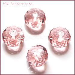Perles d'imitation cristal autrichien, grade AAA, facette, rondelle, saumon clair, 8x5.5mm, Trou: 0.9~1mm