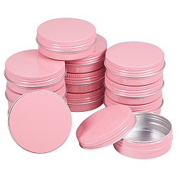 Круглые алюминиевые консервные банки на 60 мл, алюминиевая банка, контейнеры для хранения косметики, свечи, конфеты, с винтовой крышкой, темно-розовый, 7.1x2.5 см, емкость: 60 мл (2.02 жидких унции)