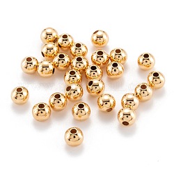 Brass Spacer Beads, Long-Lasting Plated, Round, Real 18K Gold Plated, 5mm, Hole: 1.5mm