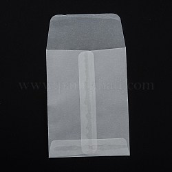 長方形の半透明のパーチメント紙バッグ  ギフトバッグやショッピングバッグ用  透明  125mm  バッグ：95x70x0.4mm