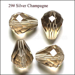 Abalorios de cristal austriaco de imitación, aaa grado, facetados, gota, burlywood, 8x10mm, agujero: 0.9~1 mm