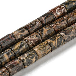 Chapelets de perles de jaspe en peau de léopard naturel, colonne, 7.5~8x6mm, Trou: 1.2mm, Environ 48~50 pcs/chapelet, 15.16''~15.31'' (38.5~38.9 cm)