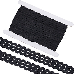 Gorgecraft cordon élastique ondulé plat en nylon de 10 m, Accessoires de vêtement, noir, 20mm, environ 10.94 yards (10 m)/rouleau