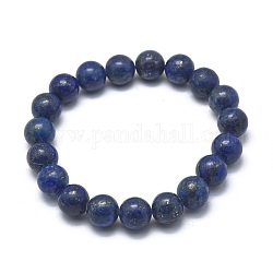 Naturales lapis lazuli de perlas pulseras elásticas, teñido, redondo, 2-1/8 pulgada ~ 2-3/8 pulgadas (5.5~6 cm), grano: 8 mm