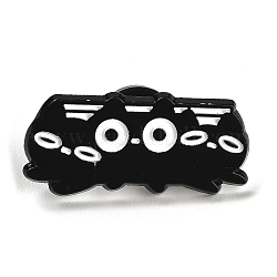 Pin de esmalte de gato de dibujos animados, broche de aleación para ropa de mochila, negro, 13x28x1.5mm